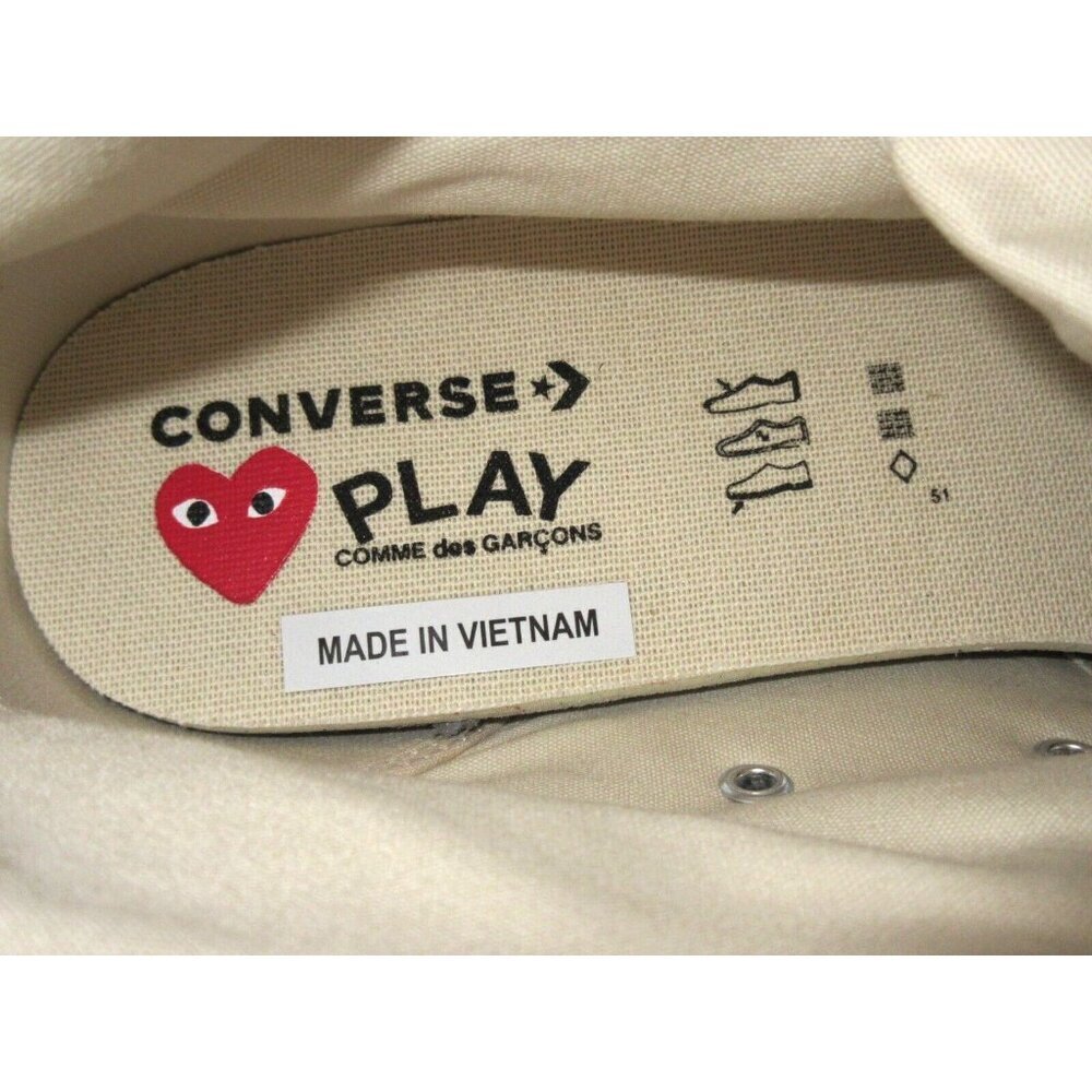 Converse Men's Chuck 70 CDG HI Top Canvas Shoes White Red Egret Sizes NIB - Picture 7 of 7